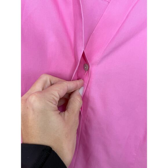 Foxcroft Heritage Non-Iron Shirt 18W Pink Cotton Poplin Button Front Classic - Picture 4 of 10